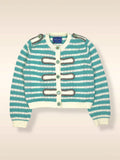TEAL EPAULETTE CARDIGAN