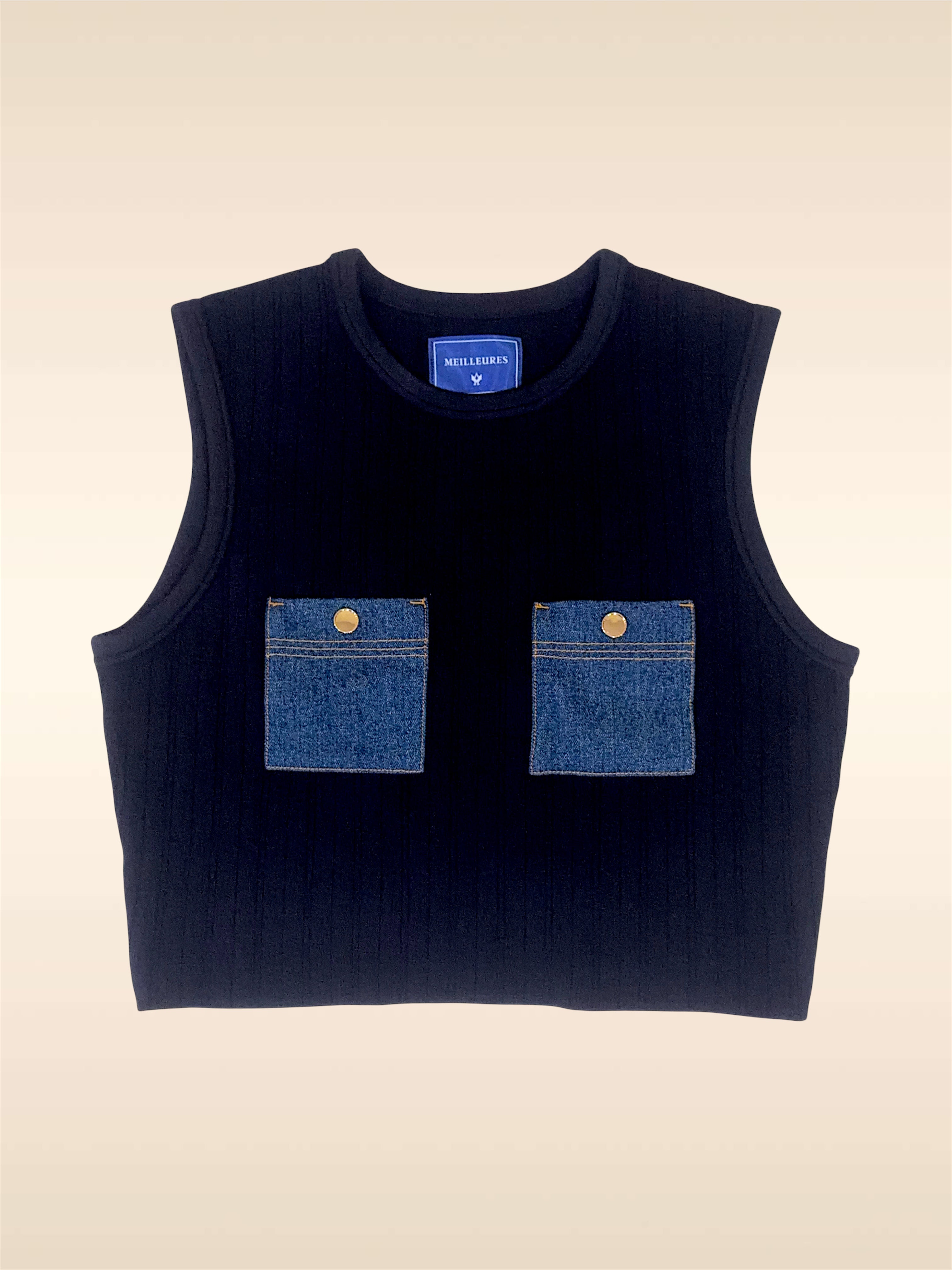 Marine Ribbed Knit Top